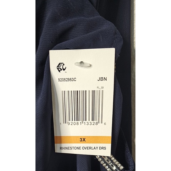 MSK 3/4 Sleeve Cold-Shoulder Rhinestone Embellished Sheath Dress Size 3X NWT - Picture 5 of 10